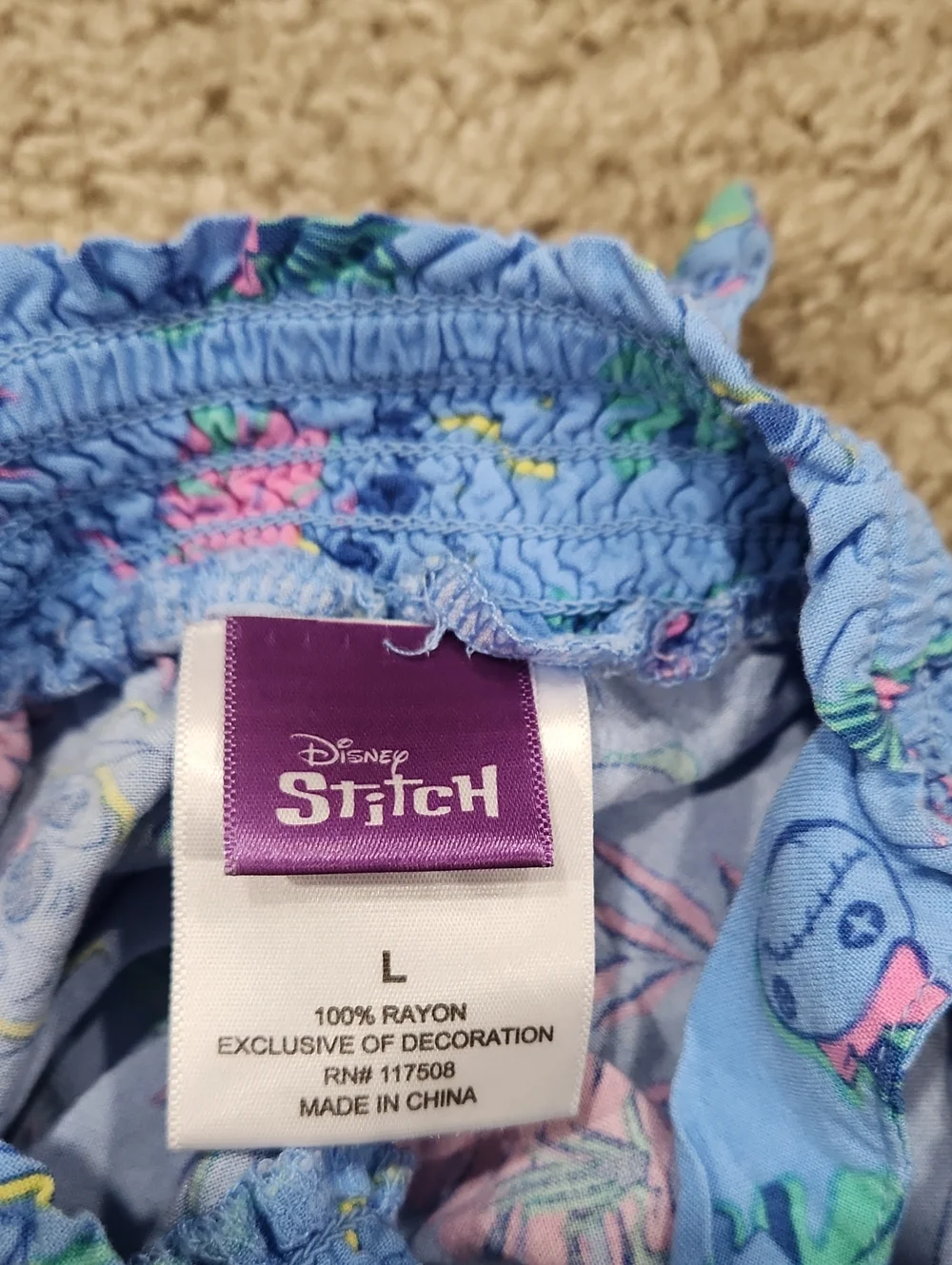 Disney Light Blue Stitch Tropical Print Pajama Set